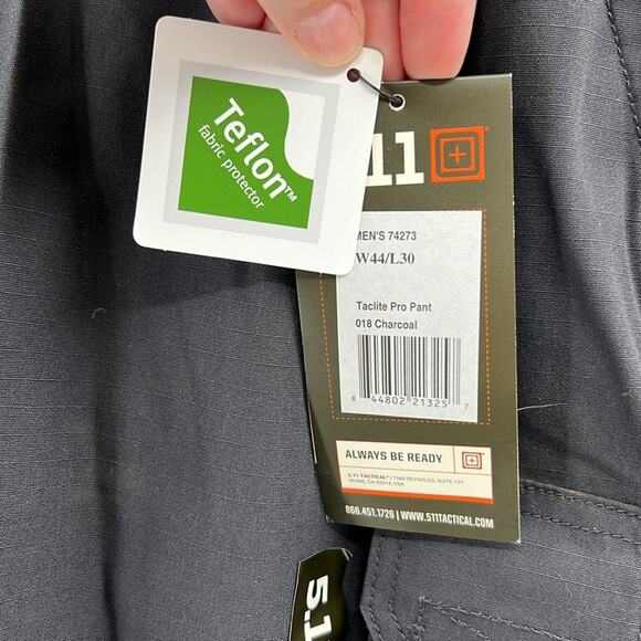 5.11 Tactical Men's Taclite Pro Pant with Teflon - Charcoal - 44x30 - NWT - Picture 4 of 10